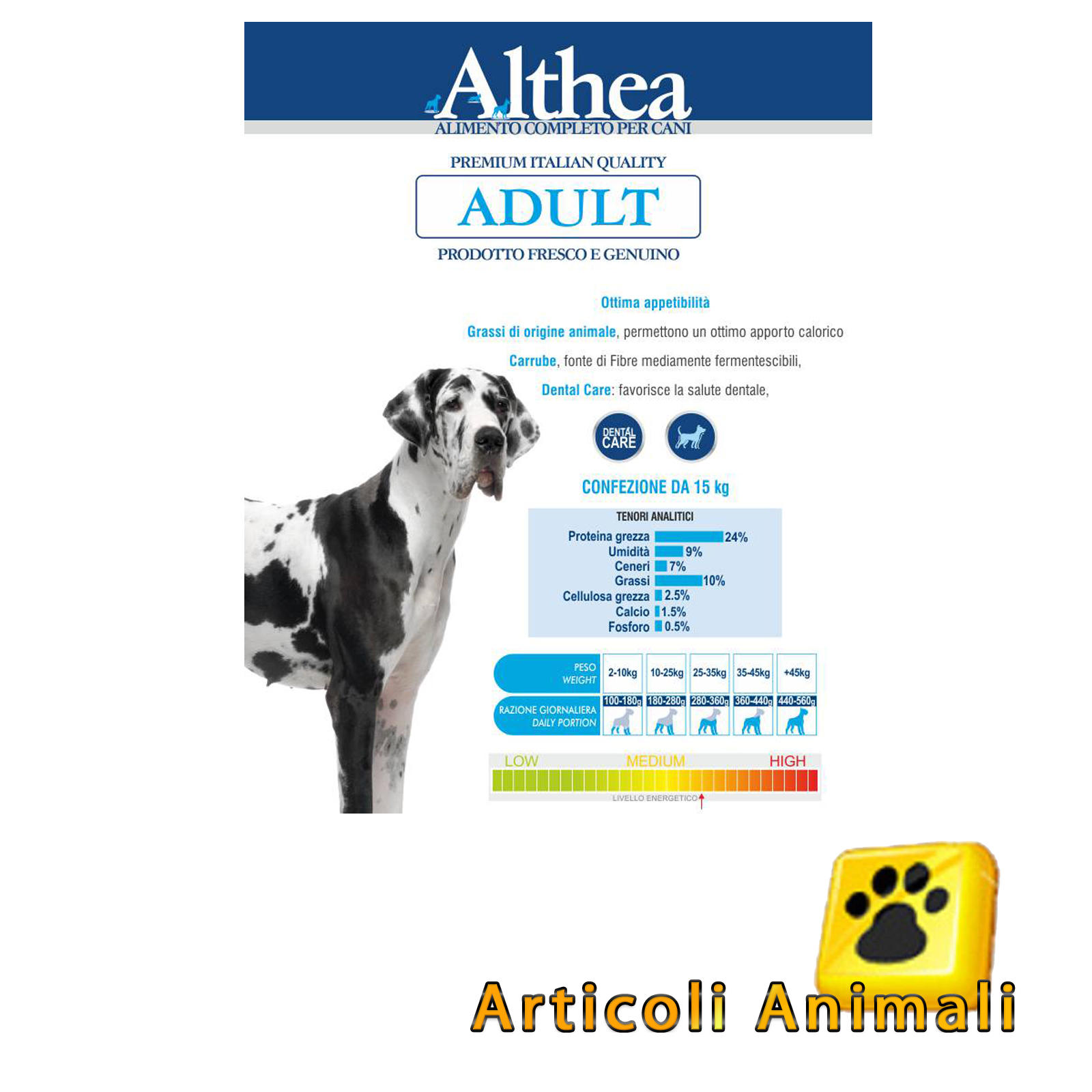 Crocchette cane althea adult taglia piccola 15 kg