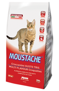 Crocchette per gatto moustache 20kg gusto tris