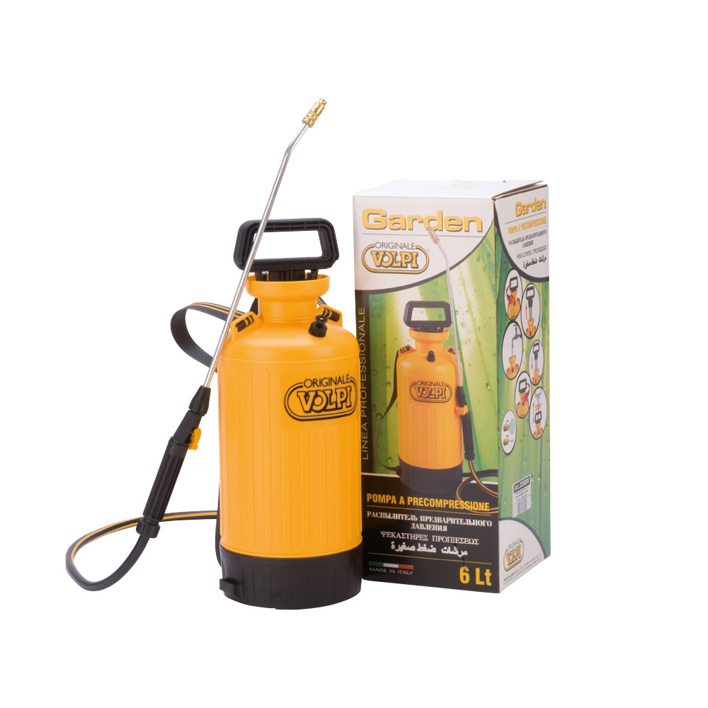 Pompa a Pressione Volpi Garden 6 Litri con Lancia Rapid Get - Accessorio Essenziale per la Cura del Giardino e degli Animali su