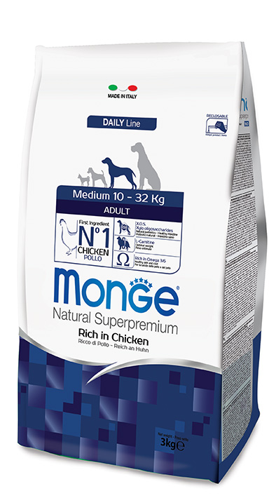 Crocchette Monge Medium Adult 12kg: Nutrizione Superpremium Naturale per Cani di Taglia Media - Benessere e Salute Garantiti | A