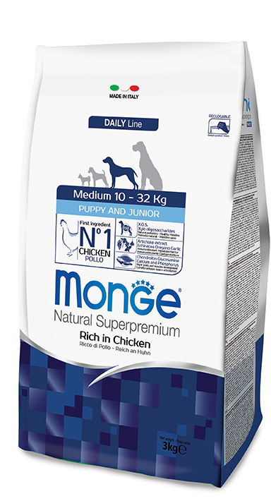 Crocchette Monge Medium Puppy 12kg - Nutrizione Superpremium Naturale per Cuccioli | Comfort e Salute per il Tuo Amico a Quattro