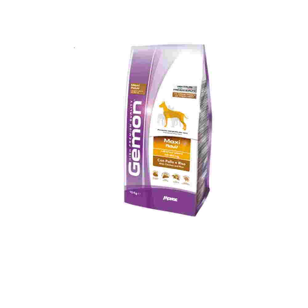 Crocchette Gemon Maxi Adult per Cane al Pollo e Riso - Sacco da 15 kg per un\' Alimentazione Sana e Bilanciata | Articolianimali.