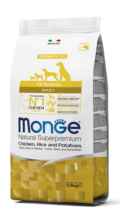 Crocchette Monge Superpremium Adult 12kg con Pollo, Riso e Patate - Nutrizione Completa e Salutari per il Tuo Cane | ArticoliAni