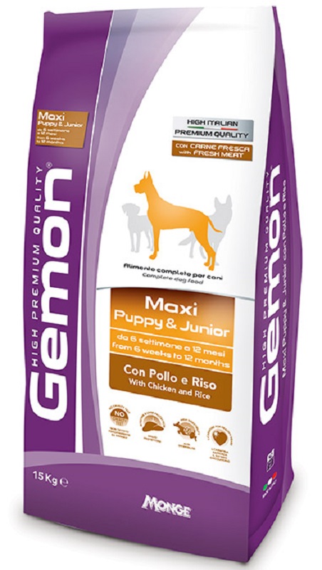 Gemon Maxi Junior 15kg - Crocchette Nutrienti con Pollo e Riso per Cuccioli: Benessere e Crescita Sana su ArticoliAnimali.net