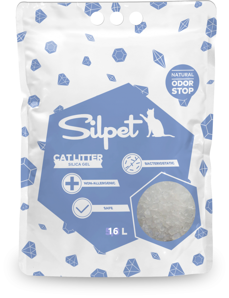 Lettiera per Gatti ai Cristalli di Silice 16 Litri Silpet - Assorbe Odori, Facile da Pulire e Garantisce Comfort per il Tuo Feli