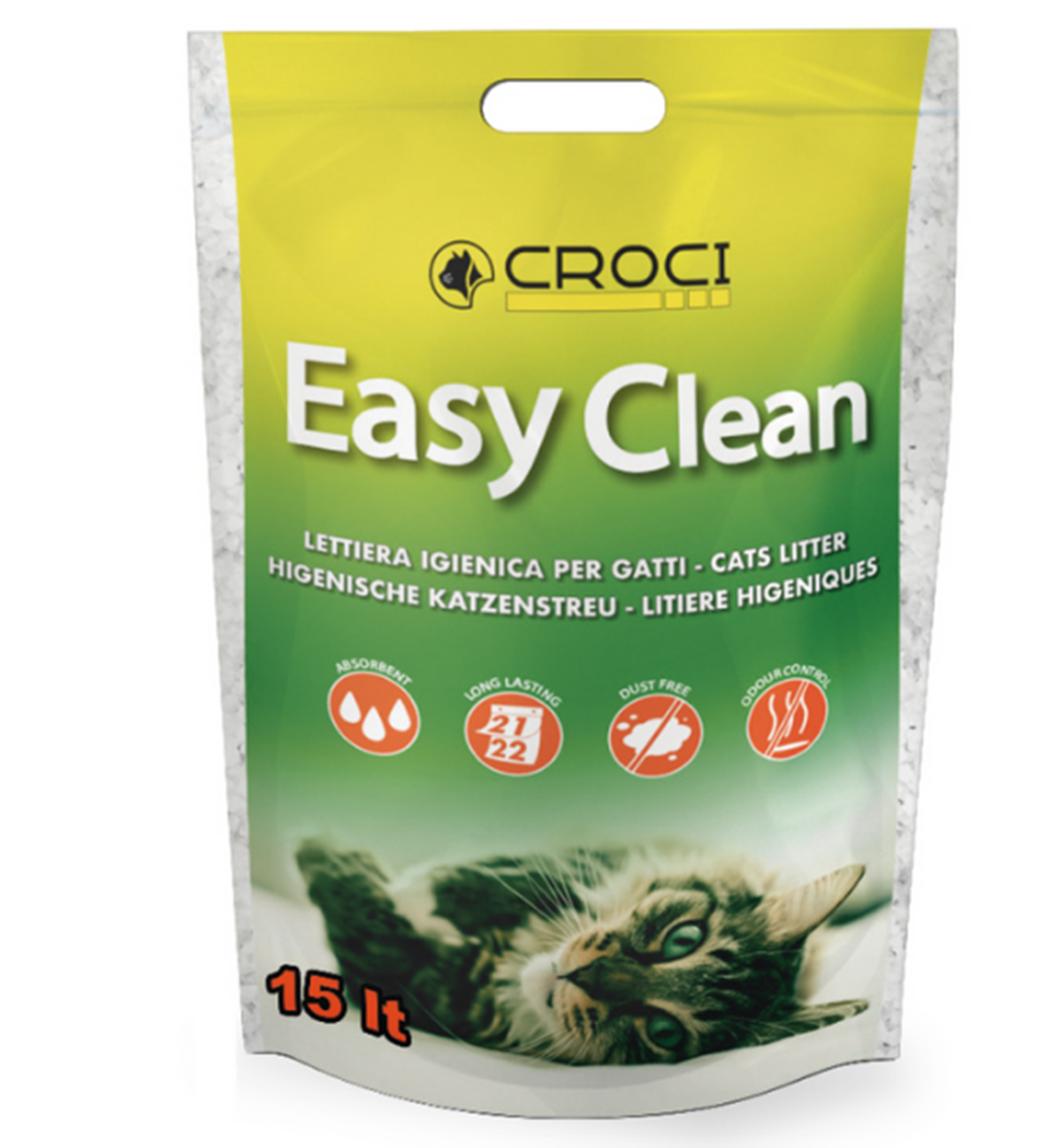 Lettiera gatti silicio easy clean 15 litri