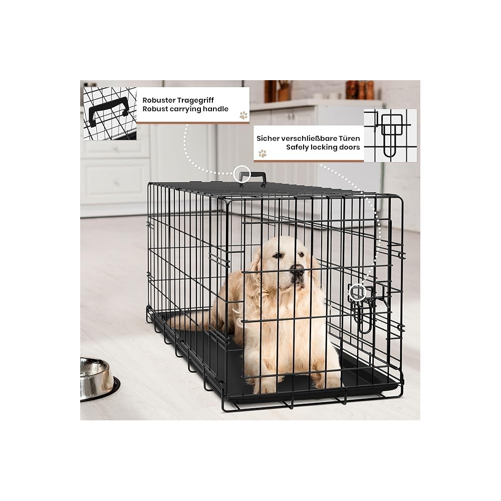 Gabbia in ferro pieghevole per cani 76x45x51.5h