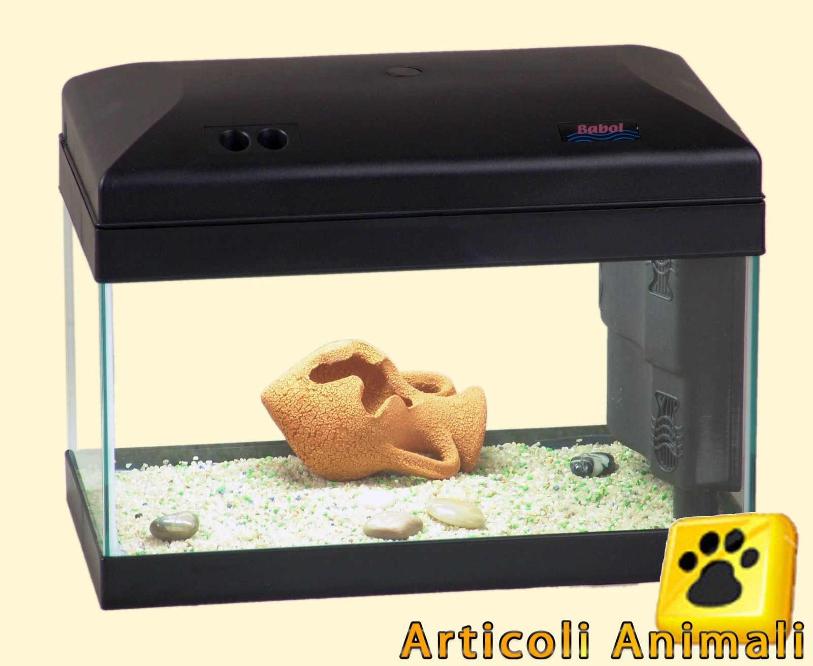 Acquario evolution 40x23x28h cm lt25 completo con riscaldatore