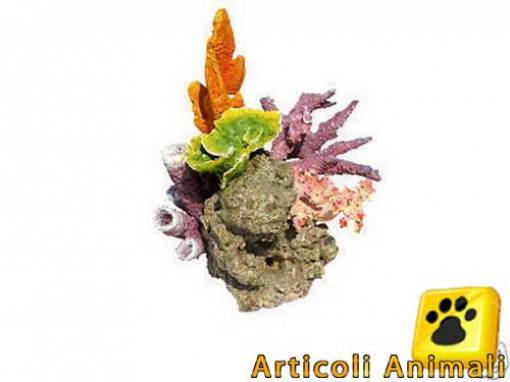 Decoro acquario corallo su roccia 24x22x23h