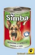 20 scatolette bocconi umido per cane simba 415gr
