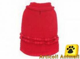 Abbigliamento cane novita maglioncino beads rosso 25cm