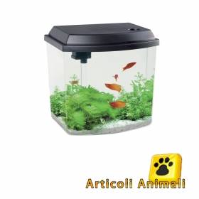 Acquario mini professionale blu 3.8lt con led 0.6watt e filtro 21.6x15.6x20.8h