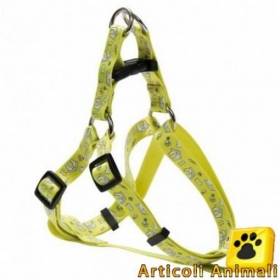 Pettorina cane con impronte fucsia 20-35mm x 10 mm